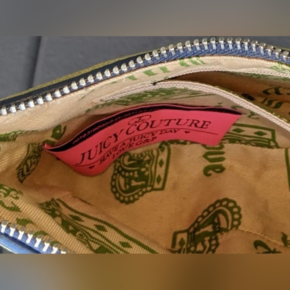 SOLD - Juicy Couture Velour Leather Baguette Bag Vintage 2000s Authentic - Picture 8 of 9